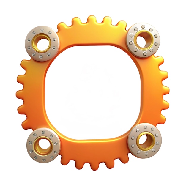 a yellow and orange piece of machinery that has gears on it