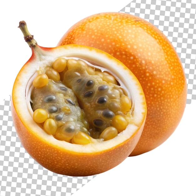 PSD yellow passion fruit isolated on white background