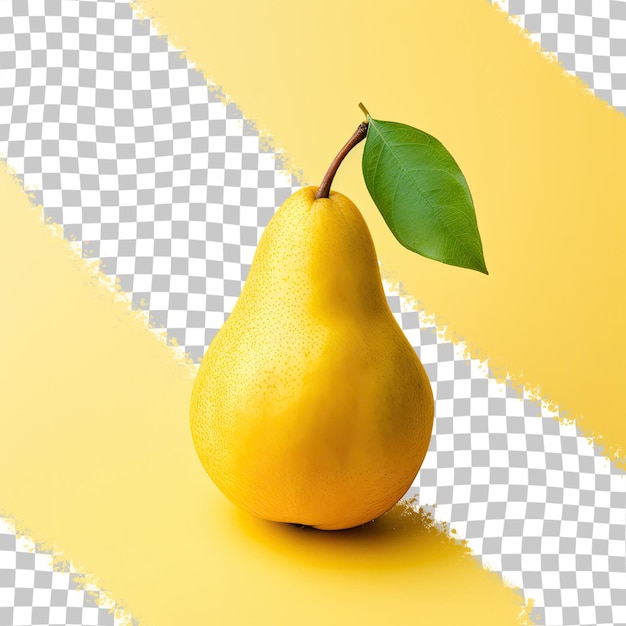 Yellow pear on transparent background