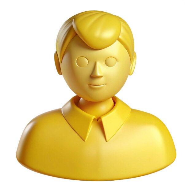 PSD a yellow plastic figure of a woman with a yellow shirt on it