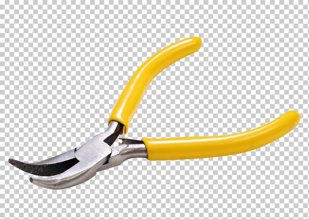 Yellow plier on white background