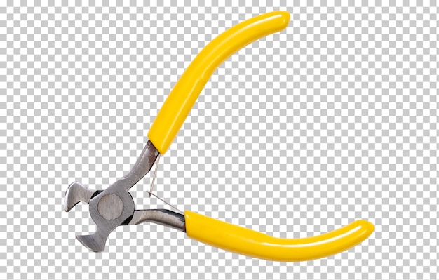 Yellow plier on white background