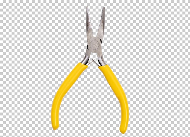 Yellow plier on white background