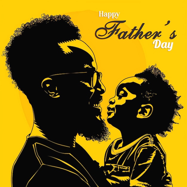 a yellow poster that says fathers day on it