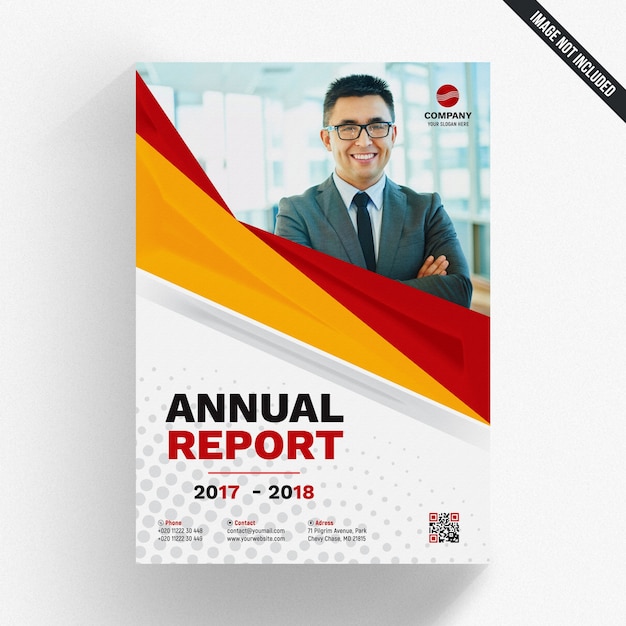 Yellow and red annual report template