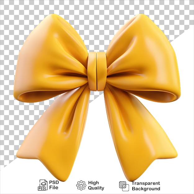 Yellow Ribbon Bow Isolated for Design Projects