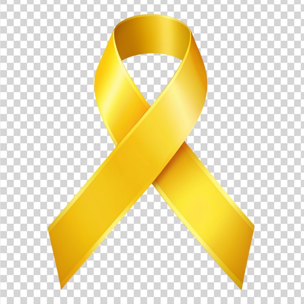 Yellow ribbon Isolated on transparent background