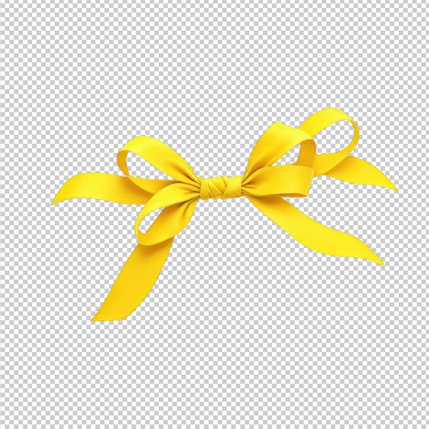 yellow ribbon with a bow on a gray background