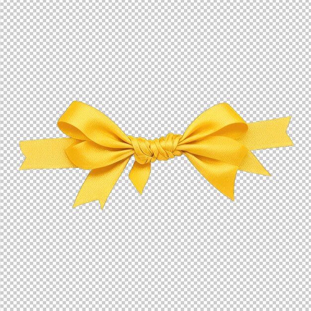 PSD yellow ribbon with a bow on a gray background