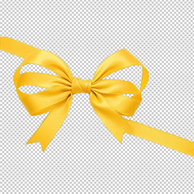 PSD a yellow ribbon with a bow on it is tied with a yellow ribbon