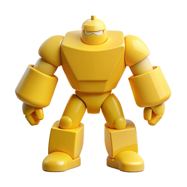 PSD a yellow robot with a face on it