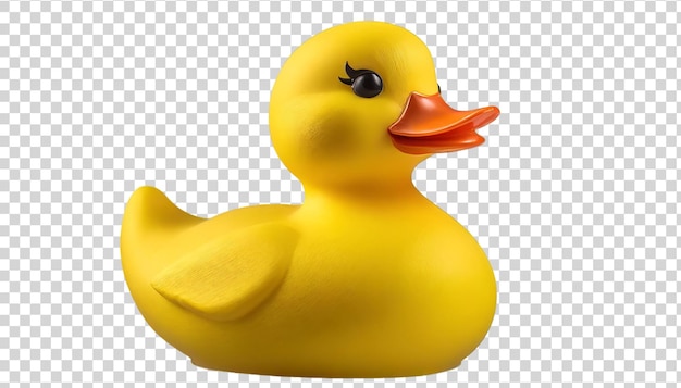 Yellow rubber duck isolated on transparent background