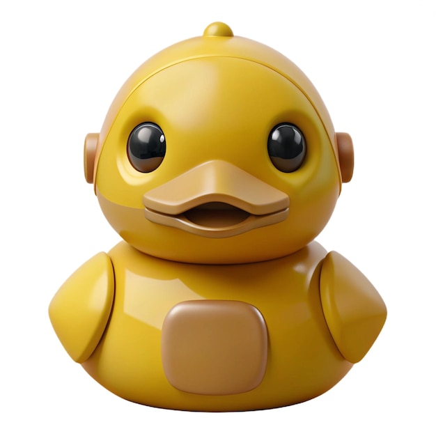 PSD a yellow rubber duck with a yellow head and a black eye