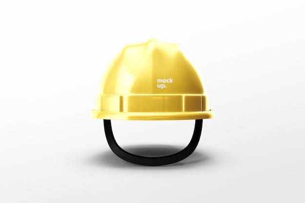 PSD yellow safety helmet mockup editable psd template