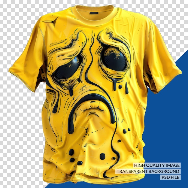 PSD a yellow shirt with a face on it that says quot gas quot