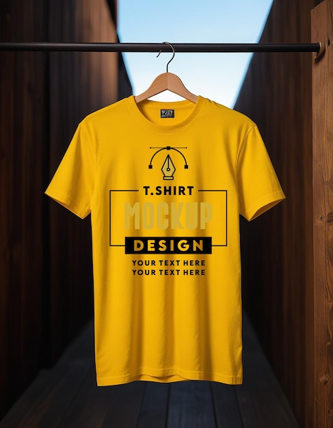 a yellow shirt with the words t shirt design t shirt on it