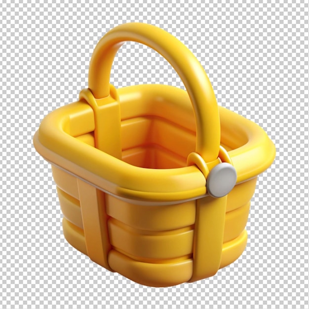 PSD yellow shop basket transparent background