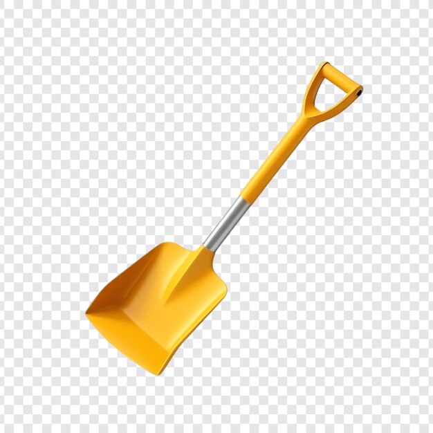 PSD yellow shovel on a transparent background with the words yellow shovel