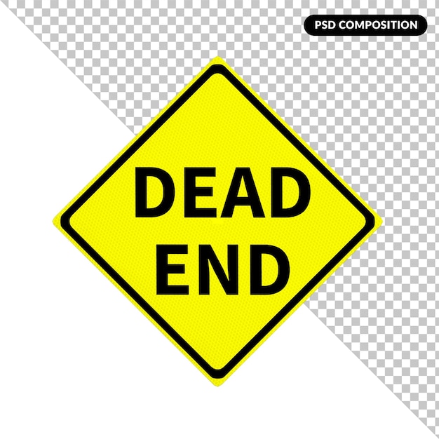 A yellow sign that says dead end.