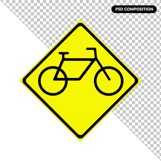 Yellow sign with a bicycle on it.