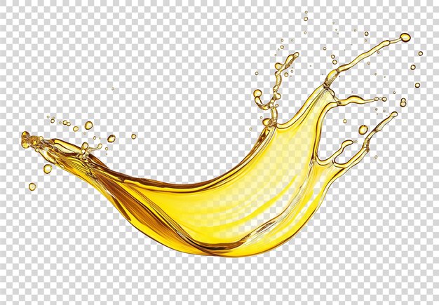 PSD yellow splash of liquid on a transparent background