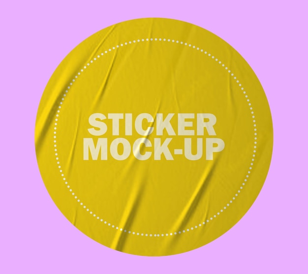 Yellow Sticker Mockup Design PSD Template