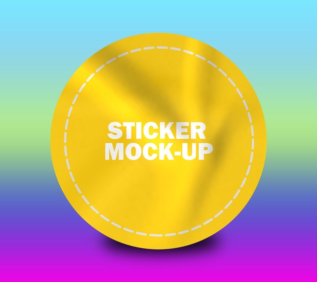 PSD yellow sticker mockup design