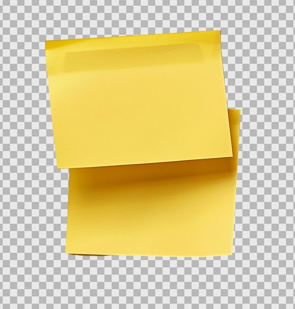 PSD yellow sticky post it note on isolated transparent background