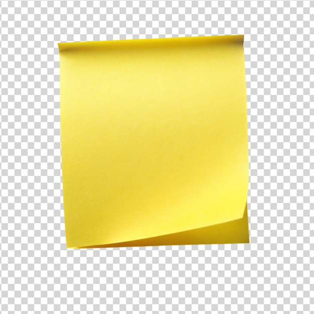 PSD yellow sticky post it note isolated on white background