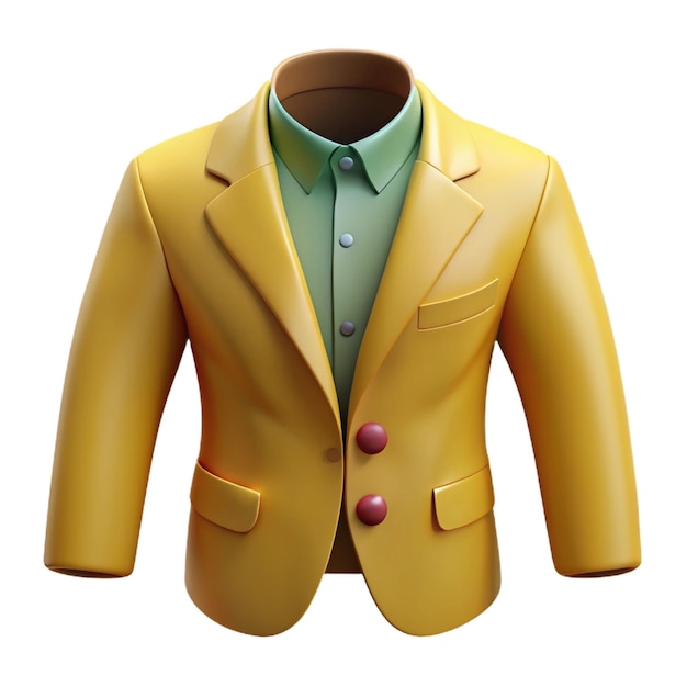 a yellow suit with a green shirt and a green shirt with a green shirt on it