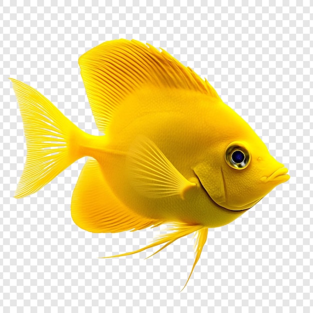 PSD yellow tang fish closeup