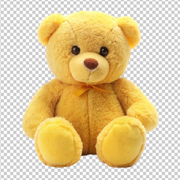 yellow teddy bear on transparent background