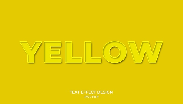 Yellow text effect design with a yellow background