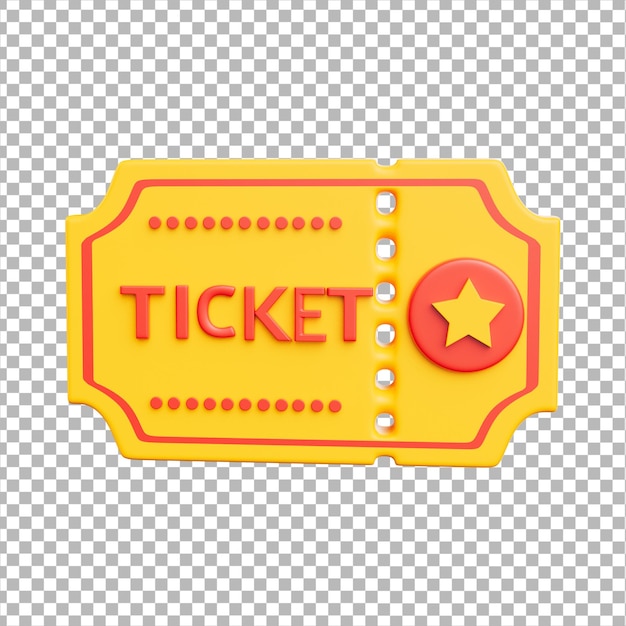 A yellow ticket tag with a red star on it