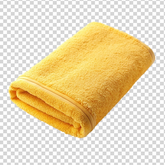 PSD yellow towel isolated on transparent background