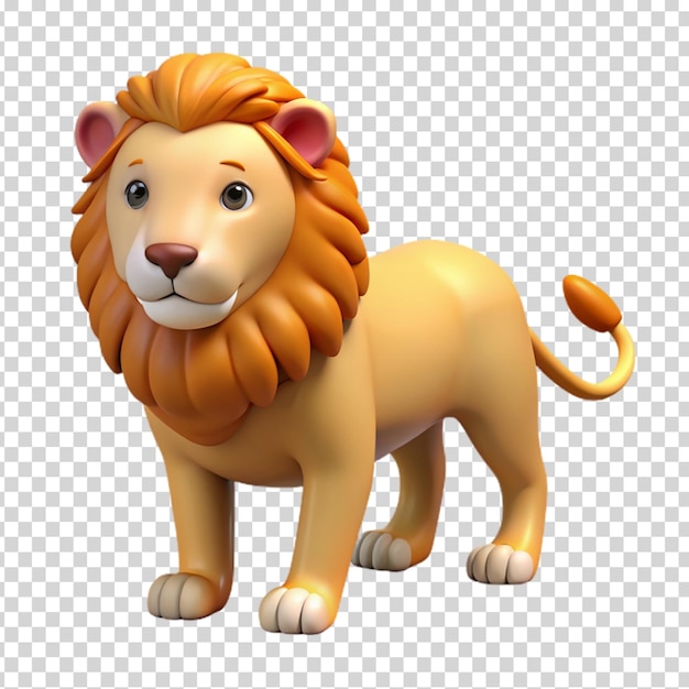 A yellow toy lion on transparent background