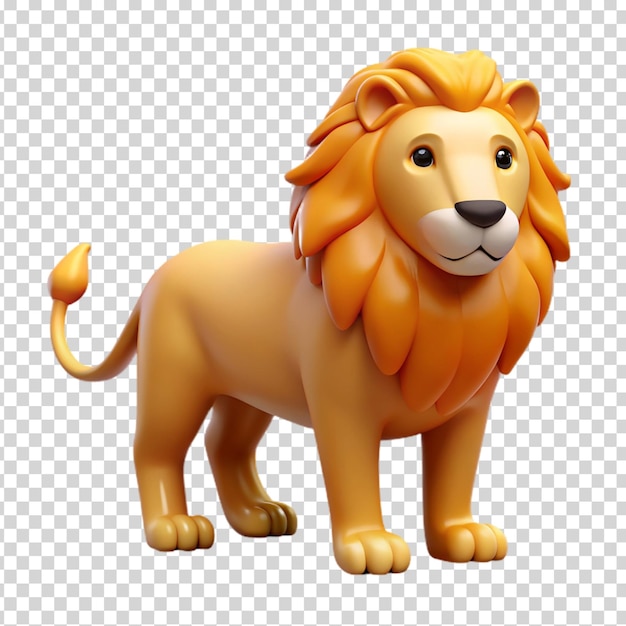 A yellow toy lion on transparent background