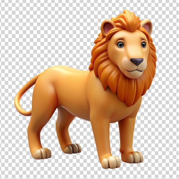 A yellow toy lion on transparent background