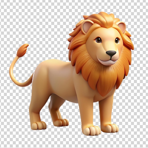 A yellow toy lion on transparent background