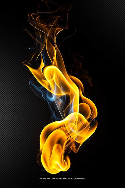 Yellow transparent fire flame