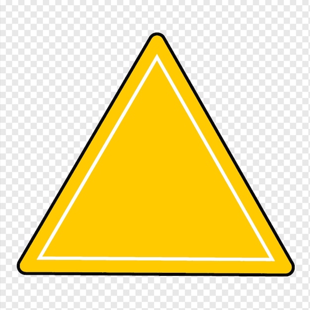 PSD yellow triangle on a transparent background