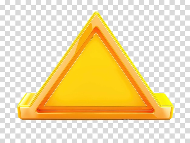 PSD a yellow triangle on a transparent background