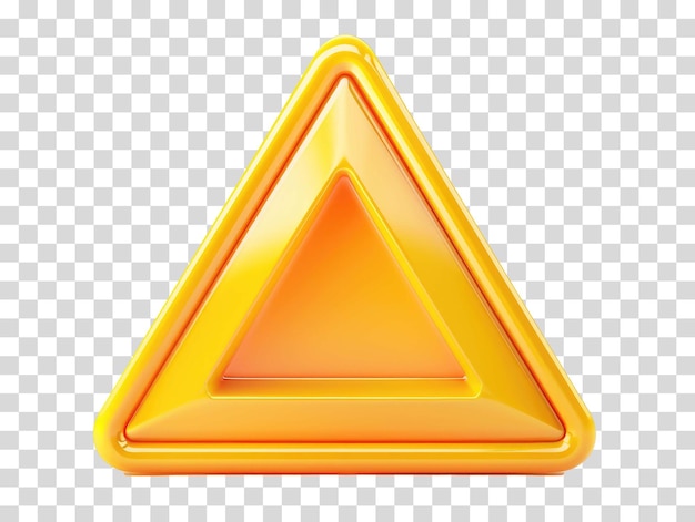 PSD a yellow triangle on a transparent background