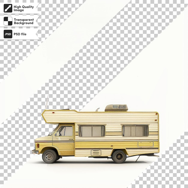 PSD a yellow van with a camper on the top and the words quot camper quot on the side