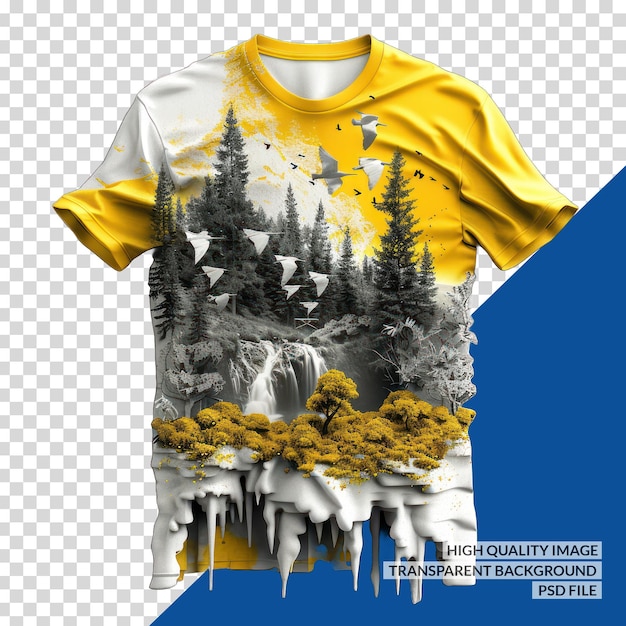 PSD a yellow and white shirt with the word  natural  on it