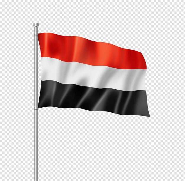 Yemen flag isolated on white