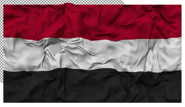 Yemen Flag Waving Cloth Bump Texture Background 3D Rendering