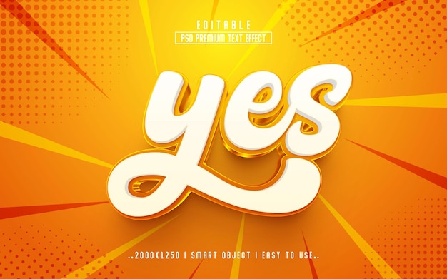 Yes 3D Editable Psd Text Effect Style