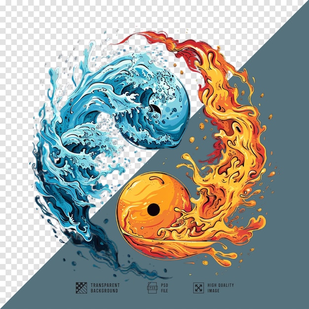 PSD yin and yang illustration without background hd quality