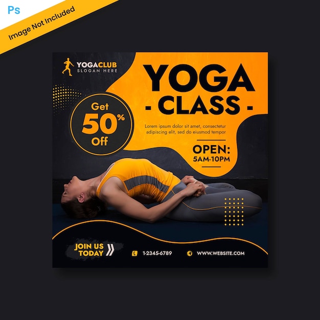 yoga banner social media template